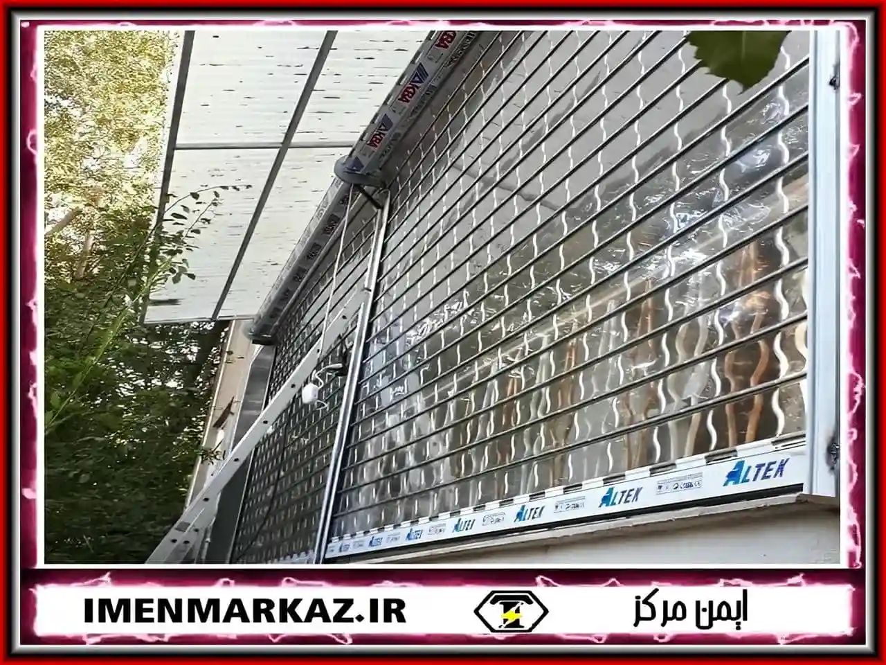 کرکره برقی پنجره پلی کربنات شیشه ای