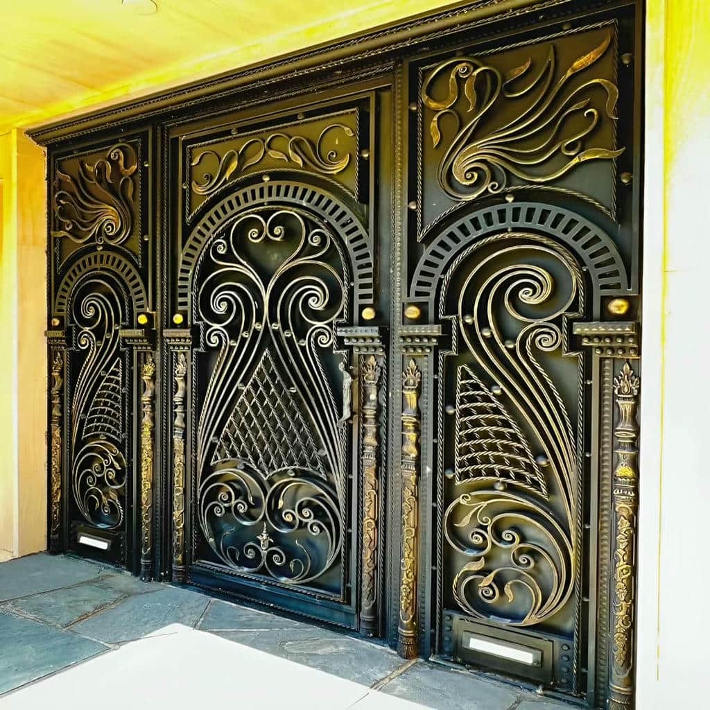 نصب درب حیاط فرفورژه پروفیل سنگین در لواسان