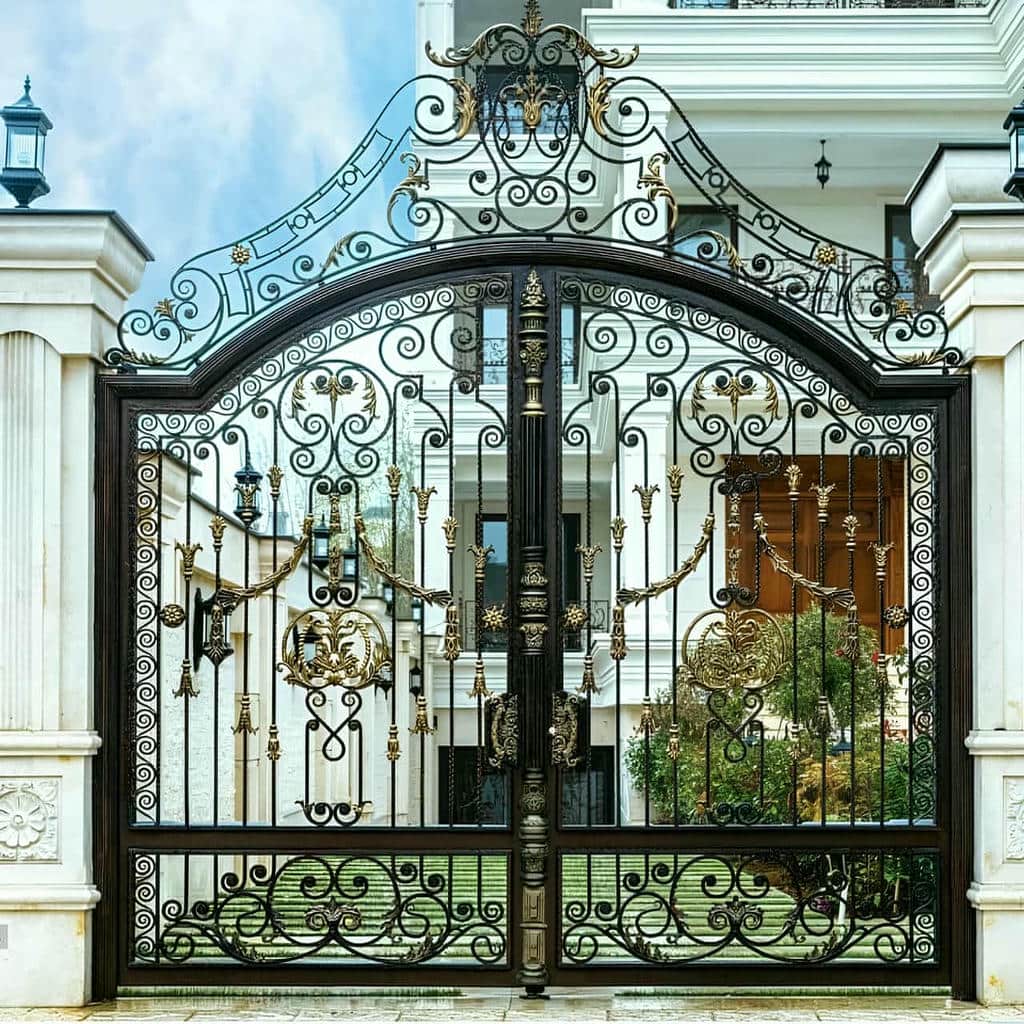 خرید درب حیاط فرفورژه رنگ کوره ای در شیراز