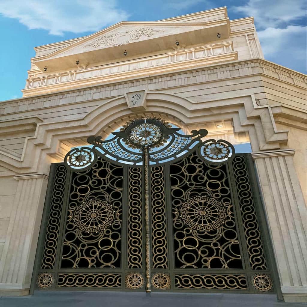 خرید درب حیاط فرفورژه رنگ کوره ای در کاشان