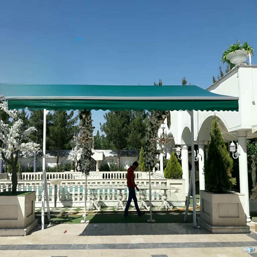 سایبان برقی ضد UV با زاویه نصب مناسب برای کنترل سایه
