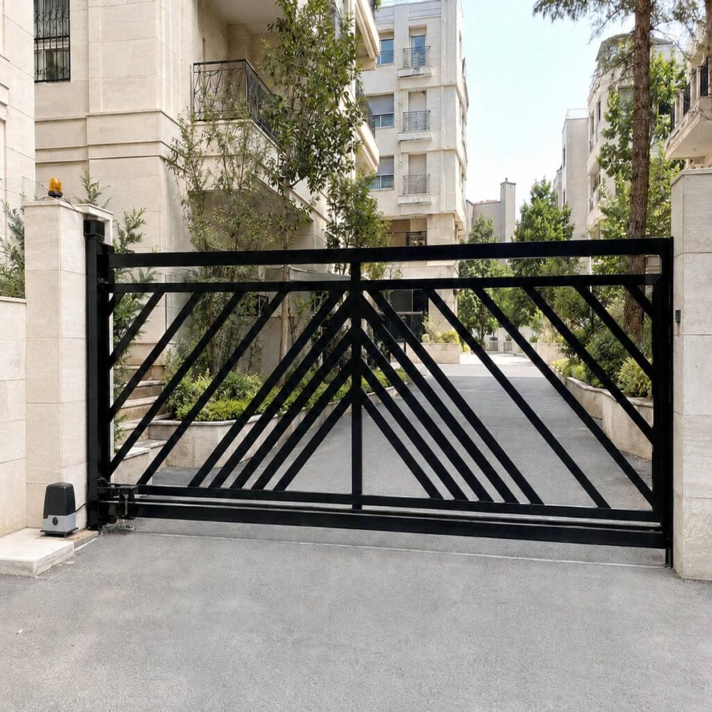 اجرای درب برقی حیاط برای ورودی ویلایی