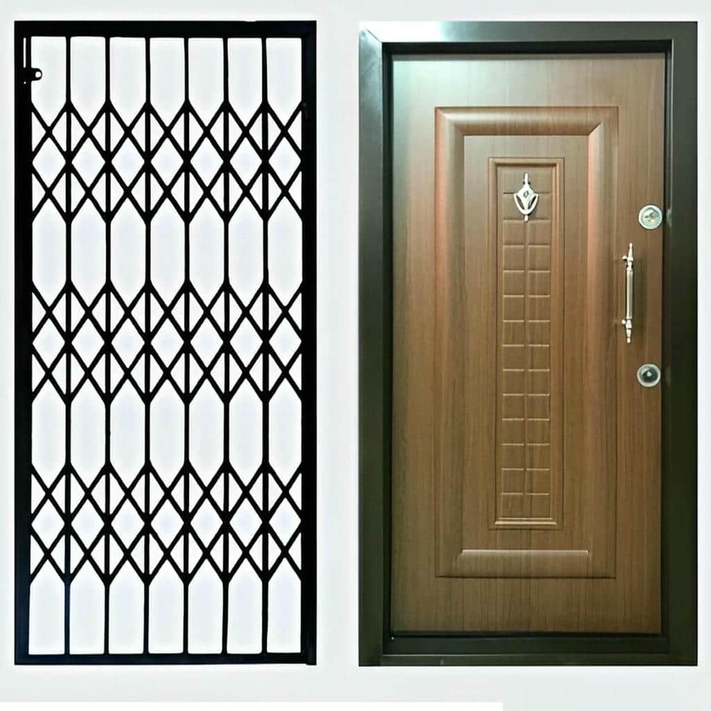 اجرای درب آکاردئونی سفید طلایی برای دهانه عریض