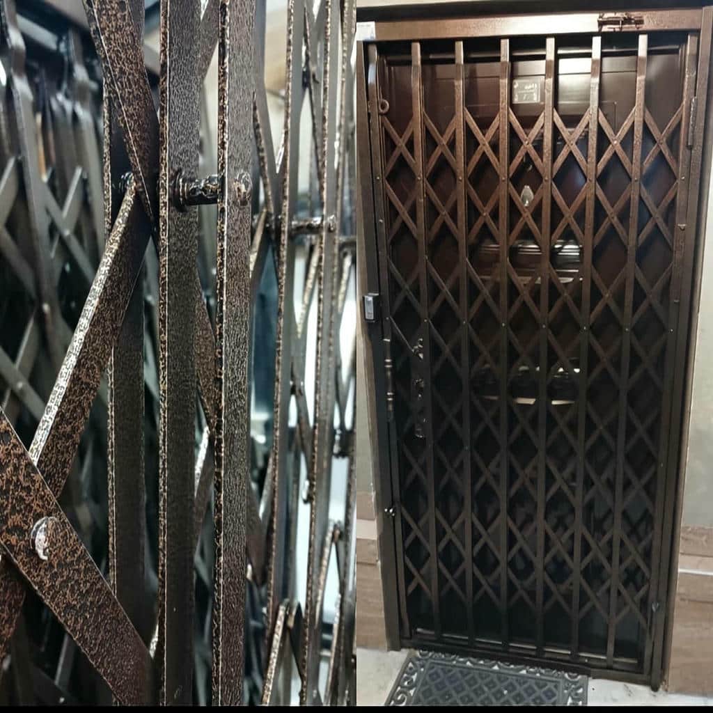 سفارش درب آکاردئونی تسمه پهن آهنی برای واحد همکف