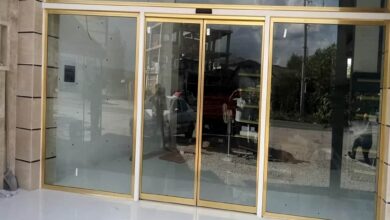 6 مدل درب اتوماتیک شیشه ای فریم دار آلومینیوم
