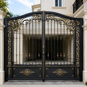 7 نمونه درب فلزی باغ دو لنگه