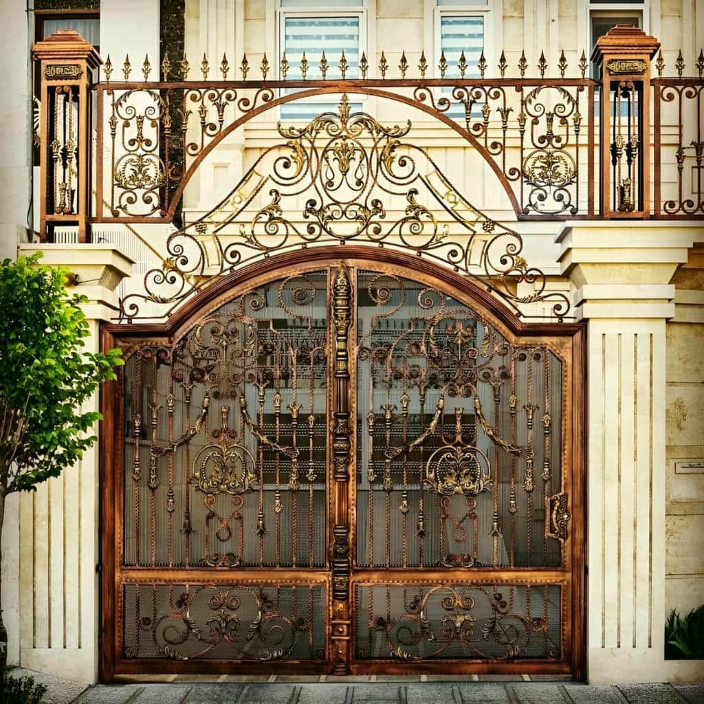 خرید درب ویلایی ریلی محوطه باغ مناسب ورودی عریض