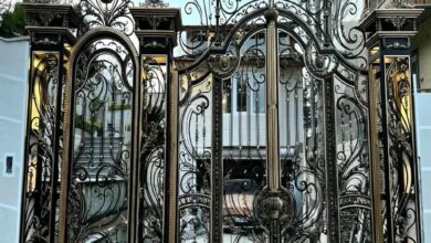 13 طرح درب پارکینگ فلزی نمای ساختمان