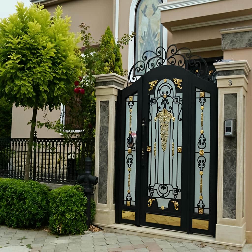 درب پارکینگ دو لنگه پوشیده برای حفظ حریم
