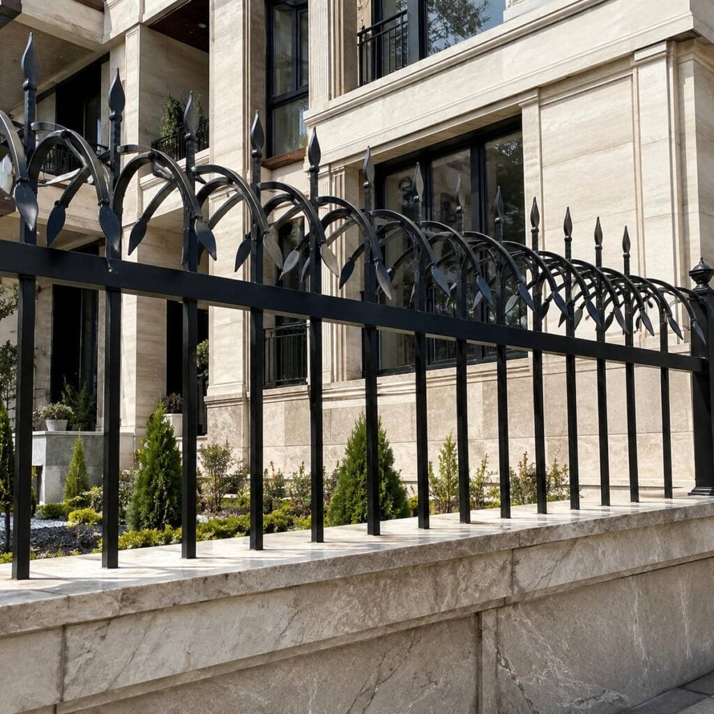 نصب حفاظ دیوار کوتاه حیاط روی تاج بلوکی