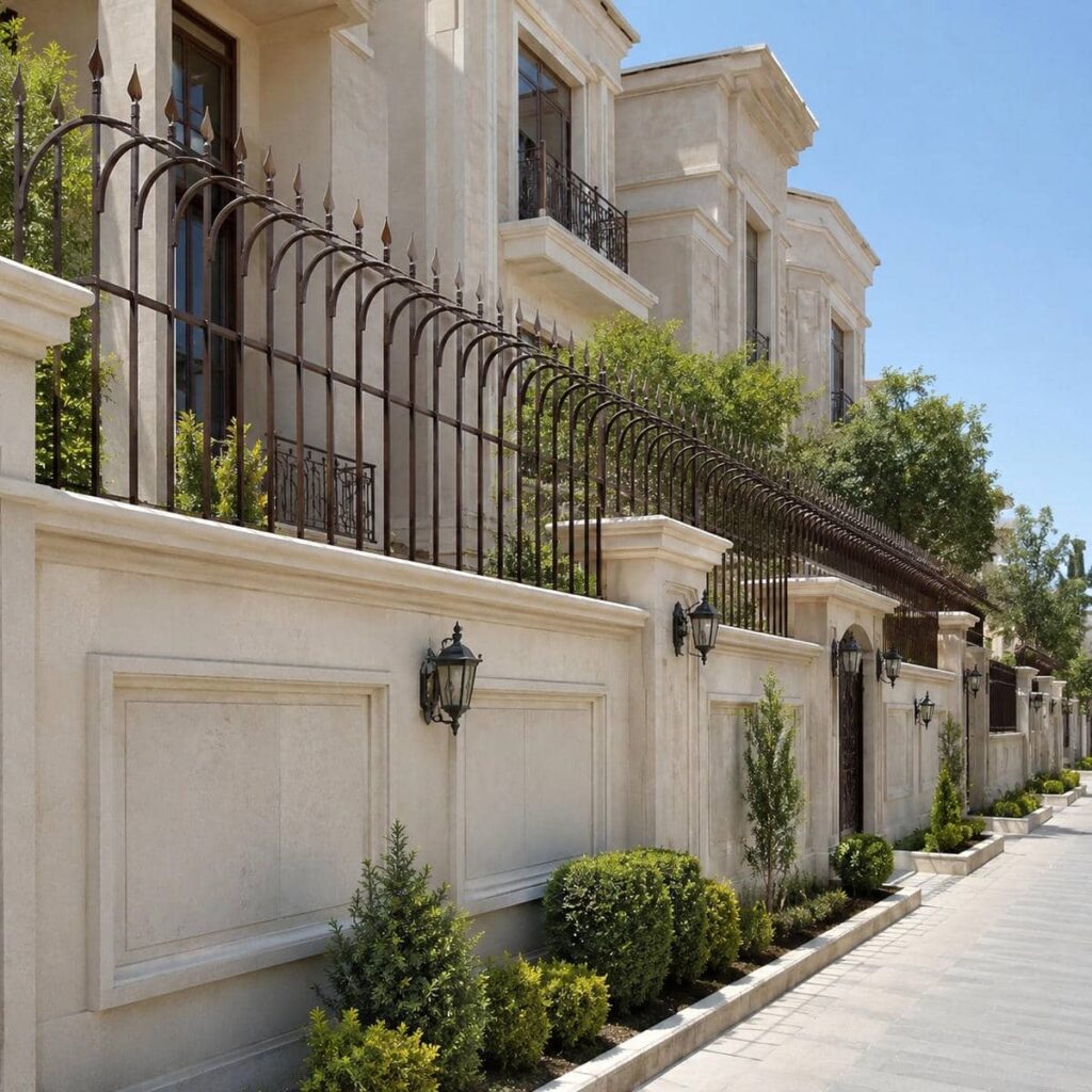 نرده حفاظ دوردیف برای ضلع کم‌دید ساختمان
