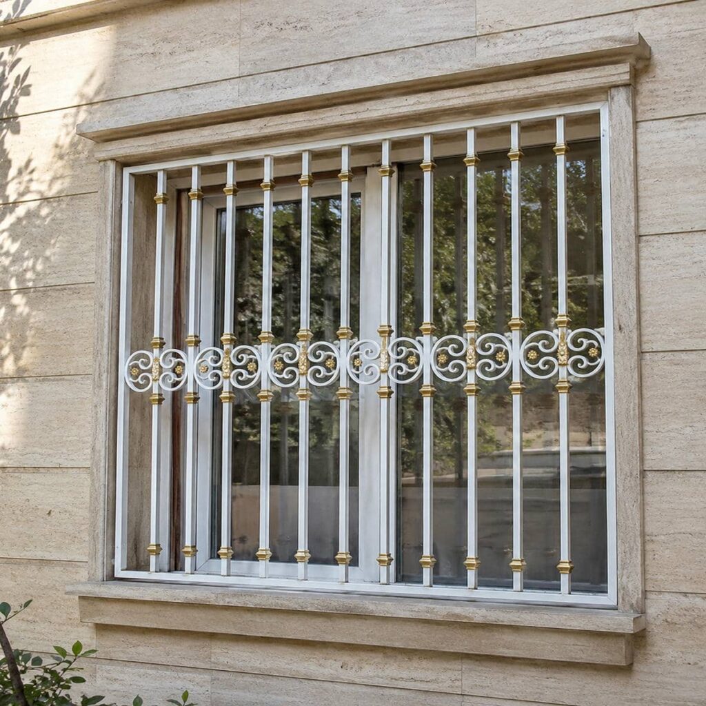 حفاظ پنجره سفید طلایی کم تراکم برای اتاق خواب
