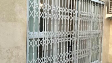 درب آکاردئونی فلزی ورودی ساختمان
