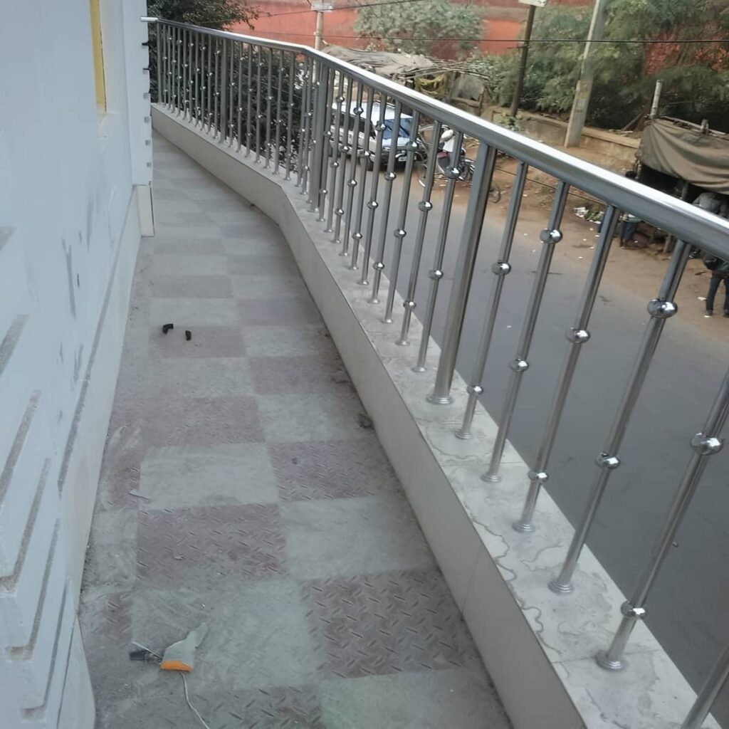 نرده پله مدرن متریال فلزی