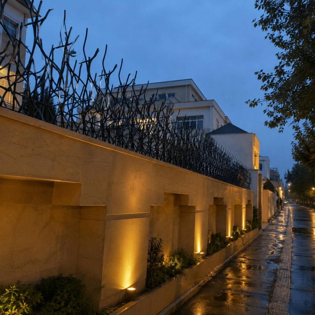 نرده آهنی روی دیوار مدل شاخ گوزنی نرده آهنی روی دیوار مدل شاخ گوزنی