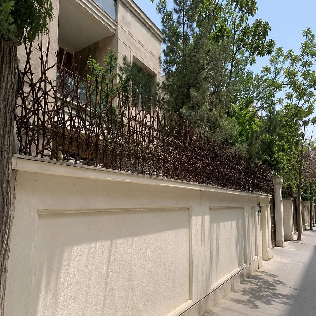 حفاظ شاخ گوزنی طرح اف فلزی روی دیوار