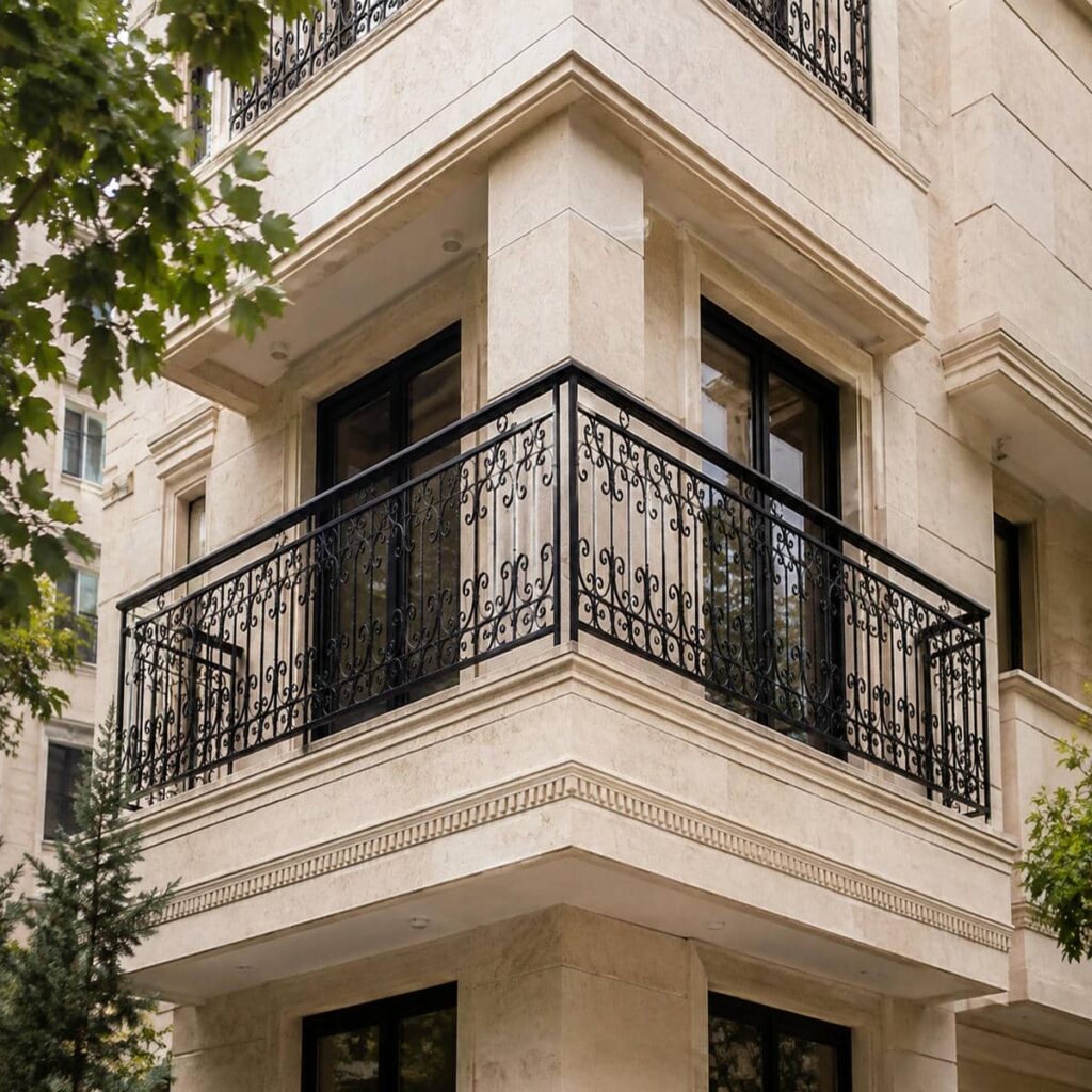 نرده پله کلاسیک رنگ بندی متنوع