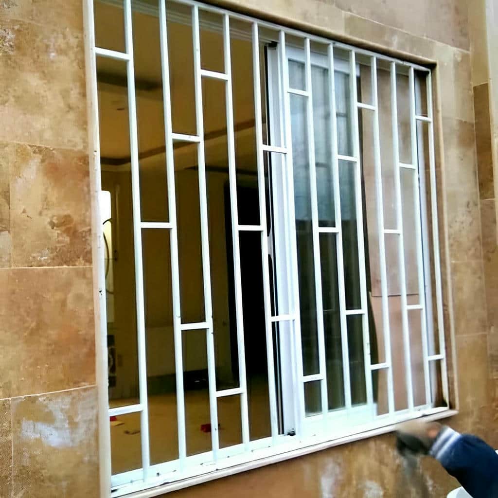 حفاظ پنجره با پوشش مات روی قاب روشن