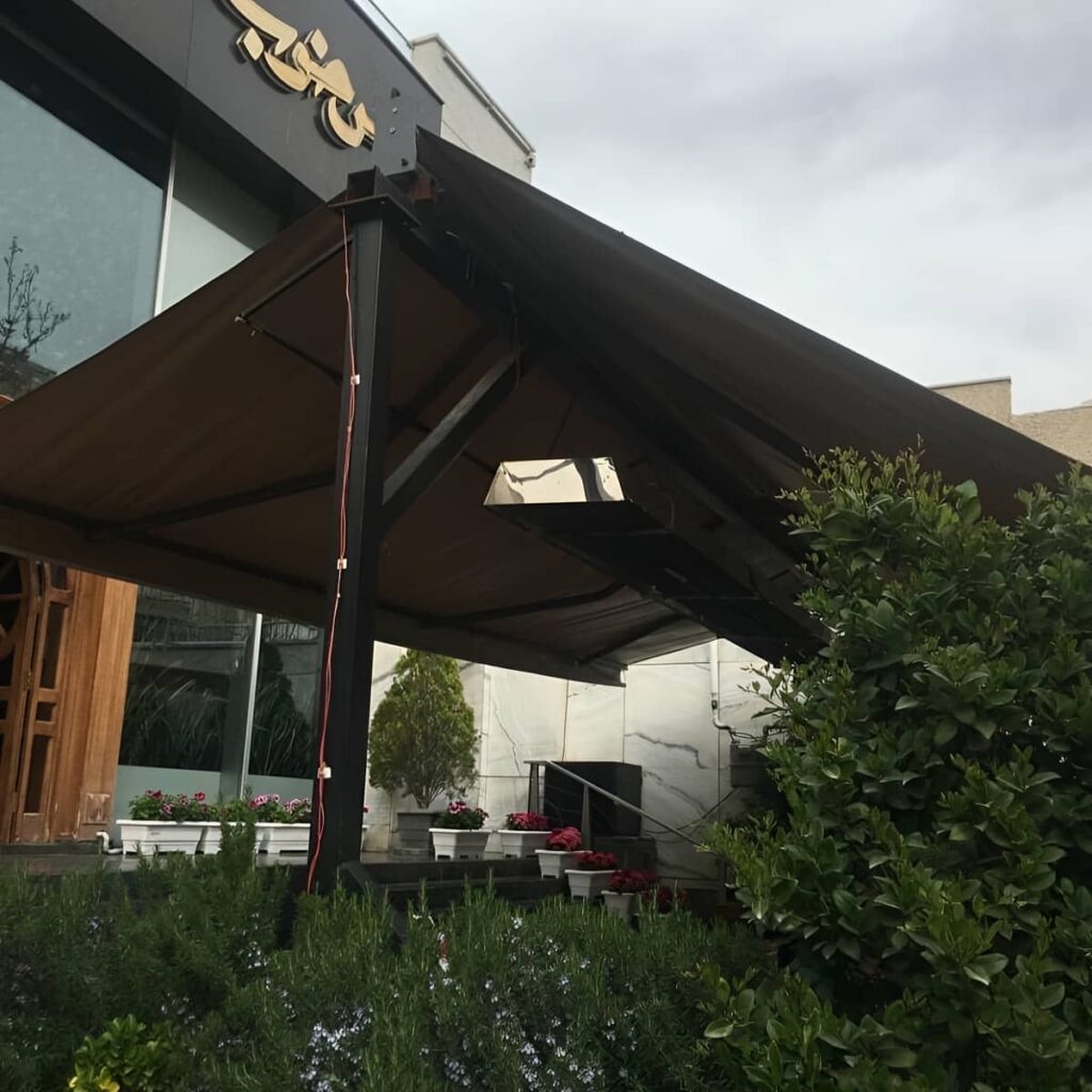 سایبان برقی پارچه ای ورودی شیراز سایبان برقی پارچه ای ورودی شیراز