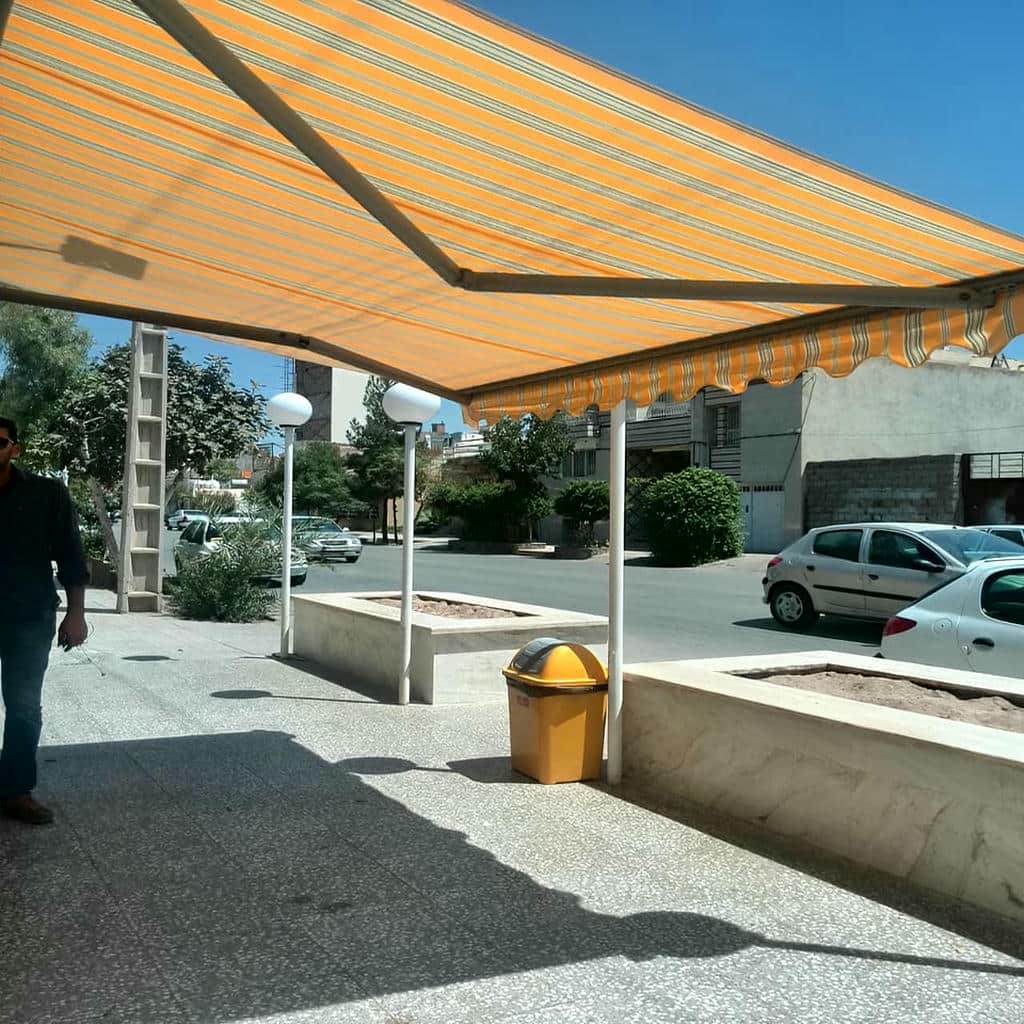 سایبان برقی پارچه ای ورودی قدیمی مشهد سایبان برقی پارچه ای ورودی قدیمی مشهد
