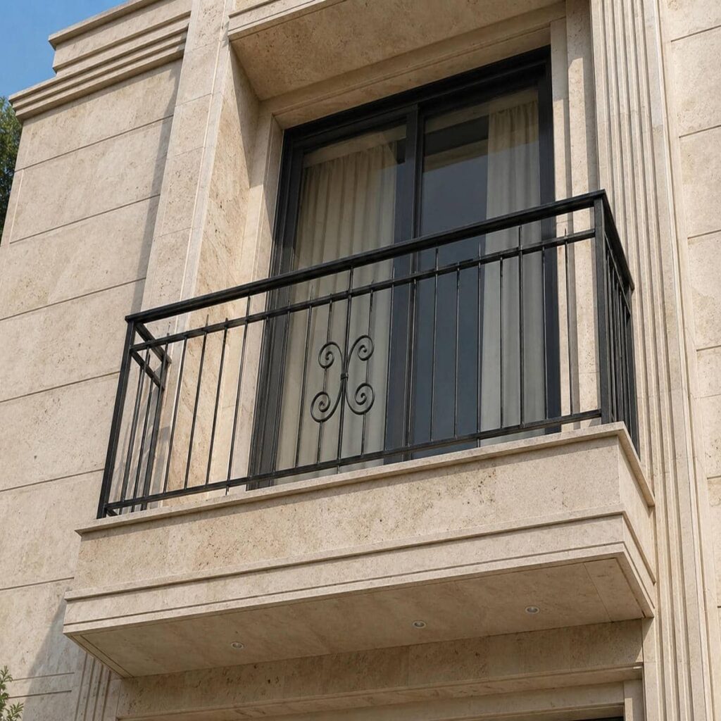 نرده بالکن ساده با خطوط عمودی
