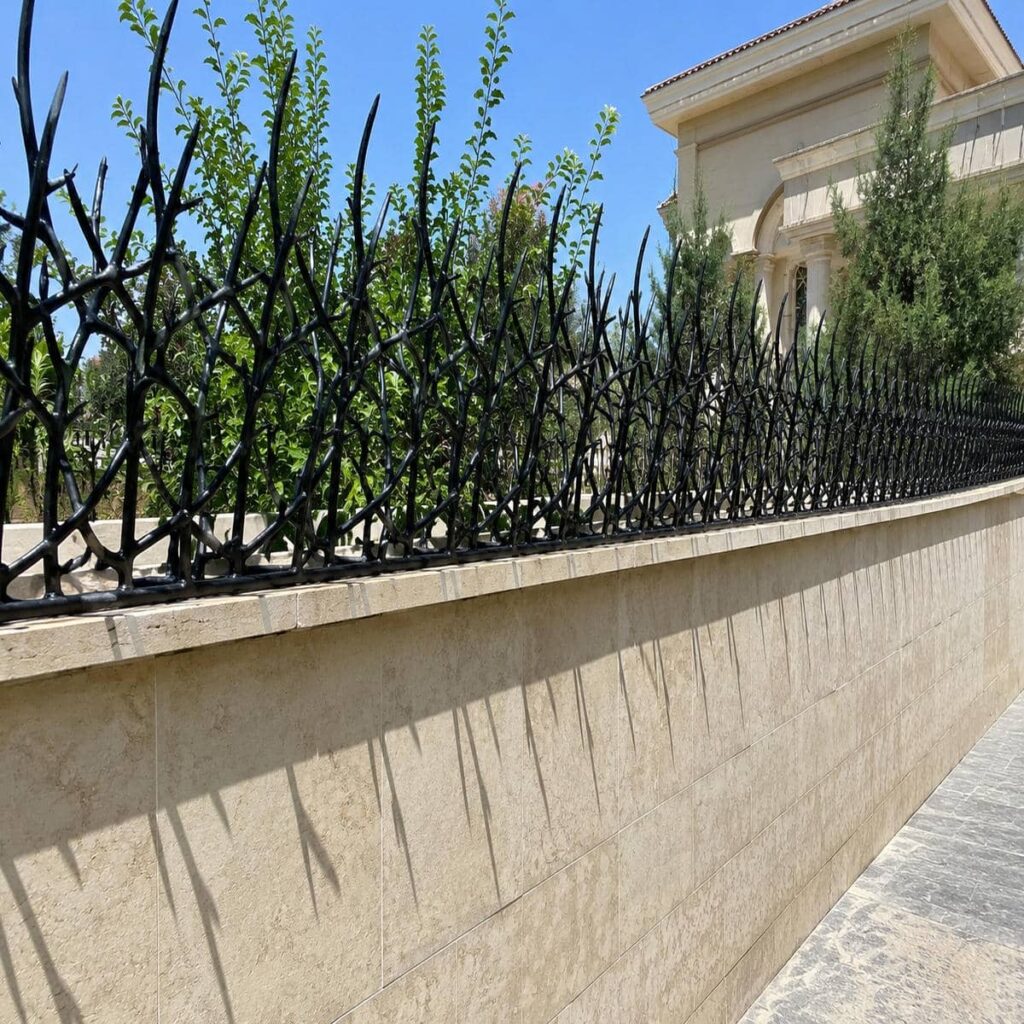 گارد سرنیزه ای روی دیوار ساختمان مسکونی