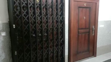 حفاظ درب آکاردئونی مشکی با جوش تمیز در یزد