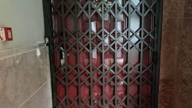 حفاظ درب آکاردئونی مشکی نصب شده در استان قزوین