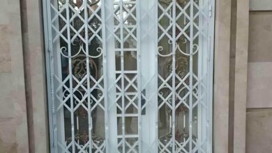 حفاظ درب آکاردئونی مشکی نصب شده در زنجان