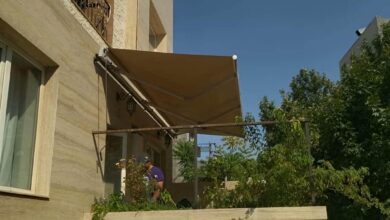 سایبان برقی بازویی اجرا شده در گرگان