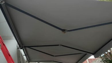 سایبان برقی بازویی برای دهانه بزرگ در رشت