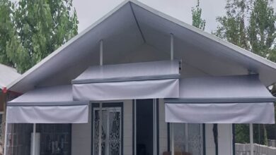 سایبان برقی بازویی روی بالکن استان البرز