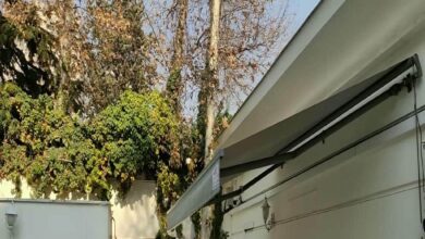 سایبان برقی بازویی ویلا در سنندج