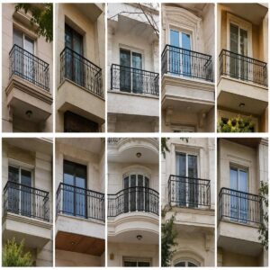 نرده بالکن مشکی در استان زنجان با پوشش مات